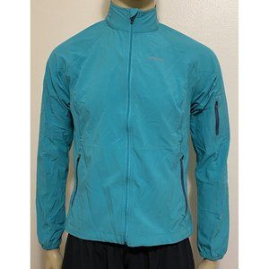Patagonia Women's Long Sleeve Full Zip Aqua Blue/Green Large Windbreaker Jacket